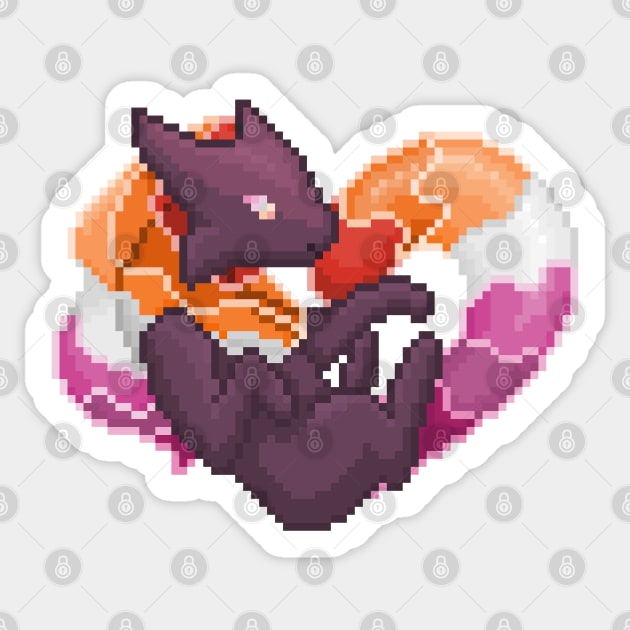 Lesbian Pixel Heart Melog Sticker by HauntedByCatra